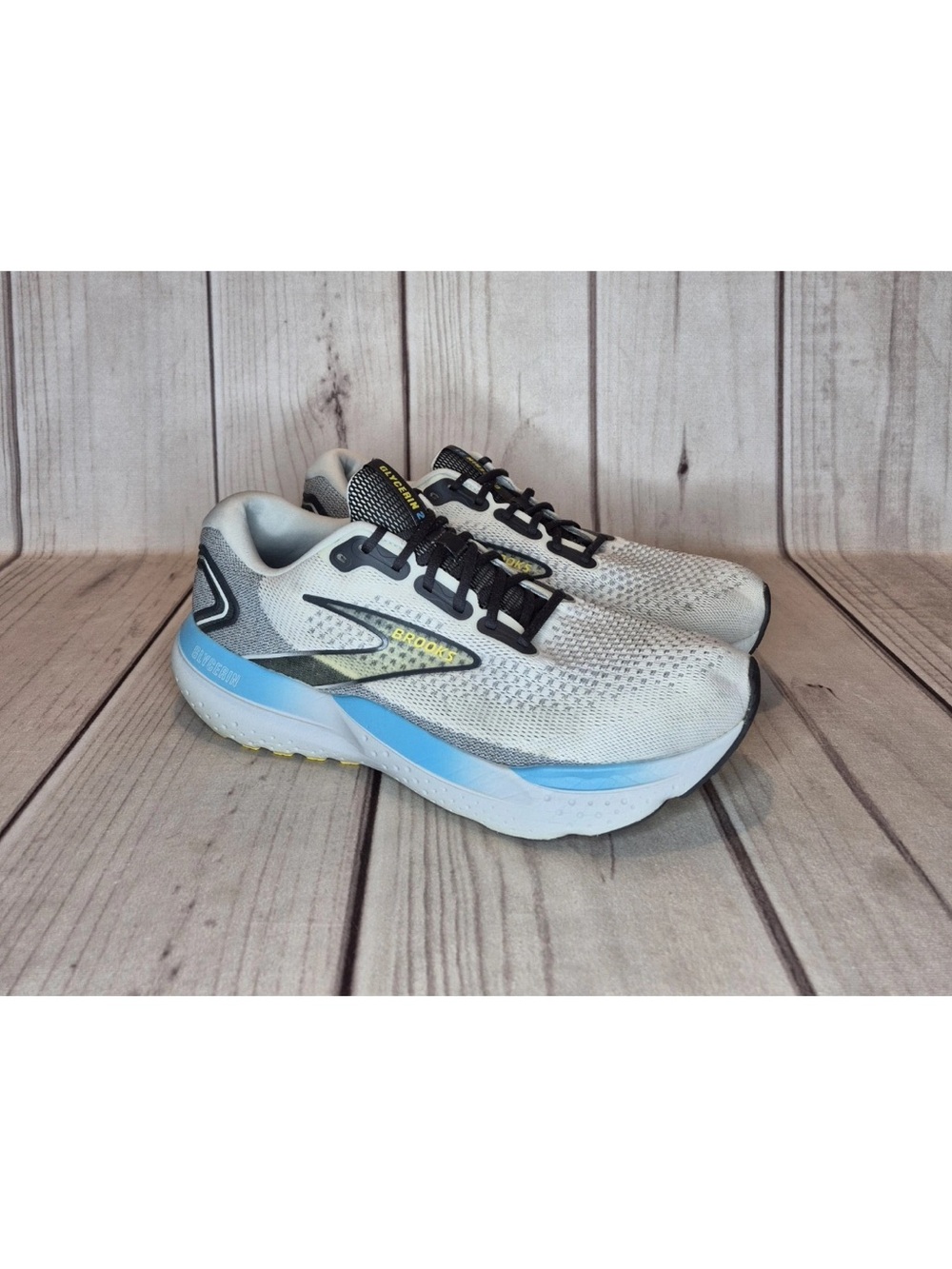 Brooks Glycerin 21 Men's Size 13 EE Grey-Iron Yellow-Blue Athletic Sneakers